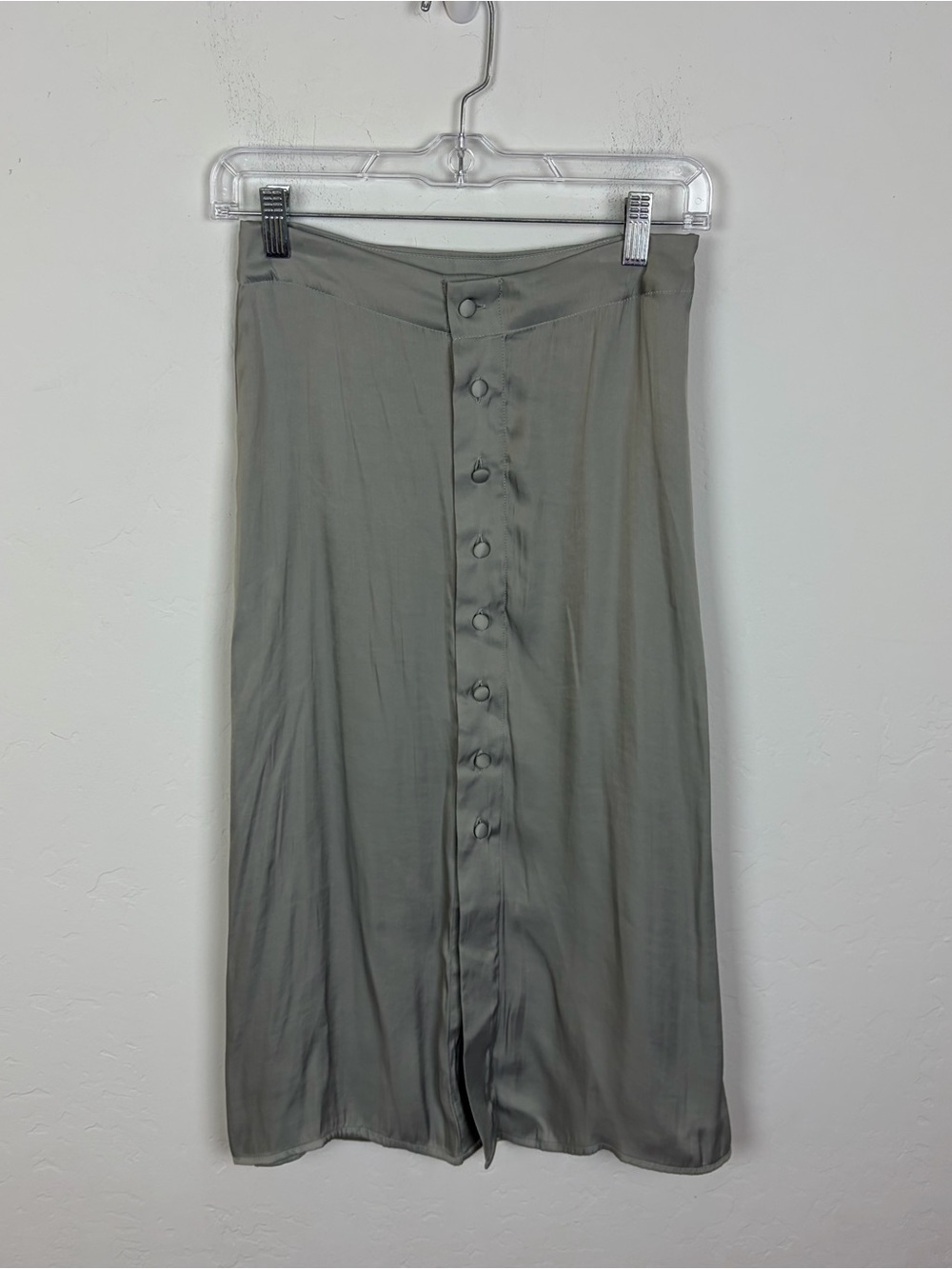 Free People Analise Button Front Satin Midi Skirt